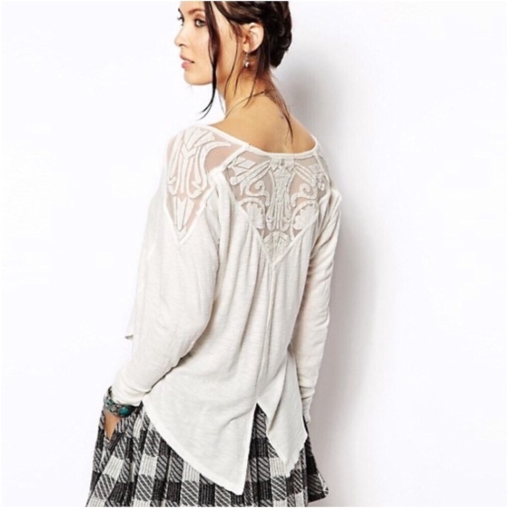 Free People dove gray Gatsby tunic top Size Small - Picture 2 of 12